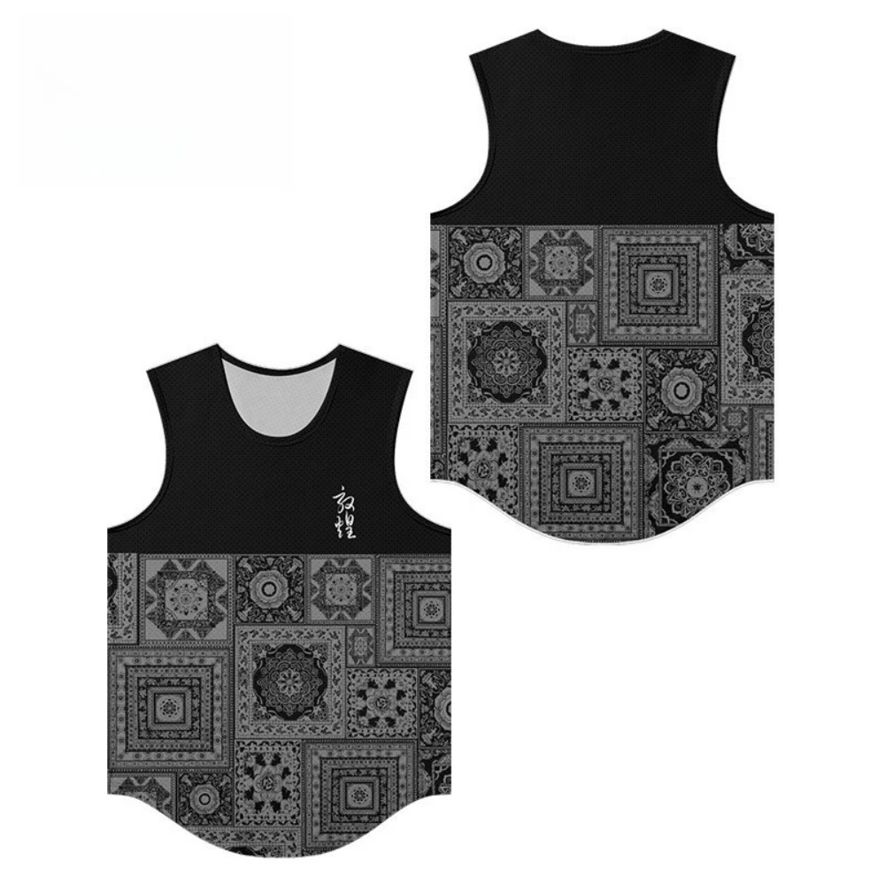 Men Vests Tank Tops Zen Pulse Paisley Breathable Beachwear Loose Trendy Street Fashion Sports Oversize Gym Clothing