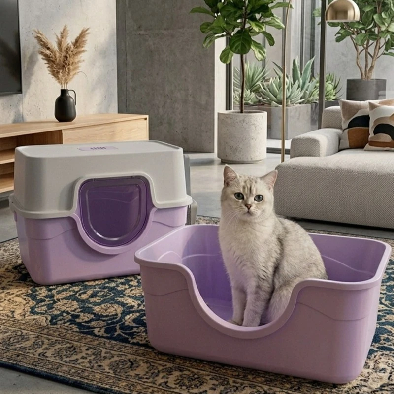 Small Plastic Litter Box Tray With Strainer Training open-ended Litter Box Defecation Sandbox Gato Accesorios Household Items