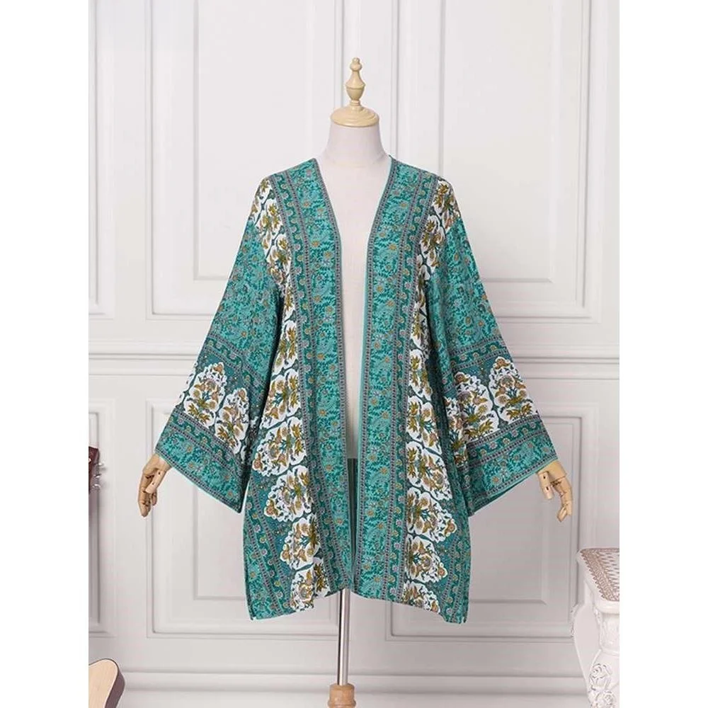 

Женская блузка в стиле бохо, кардиган, топ, повседневный летний флэш, 00% другой материал, лето 2025 г., женская мода irt