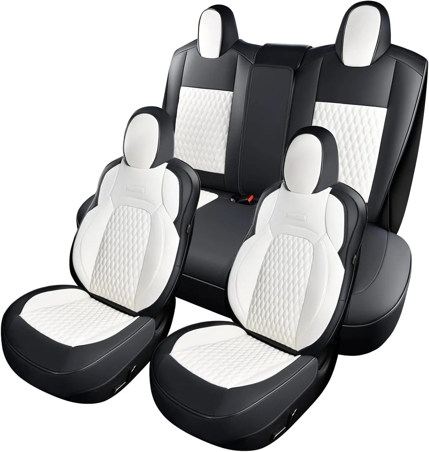 

Car Seat Covers for Tesla Model 3, Car Seat Covers Full Set 5 Seater, Leatherette Car Seat Covers Front Seats and Back Custom fo