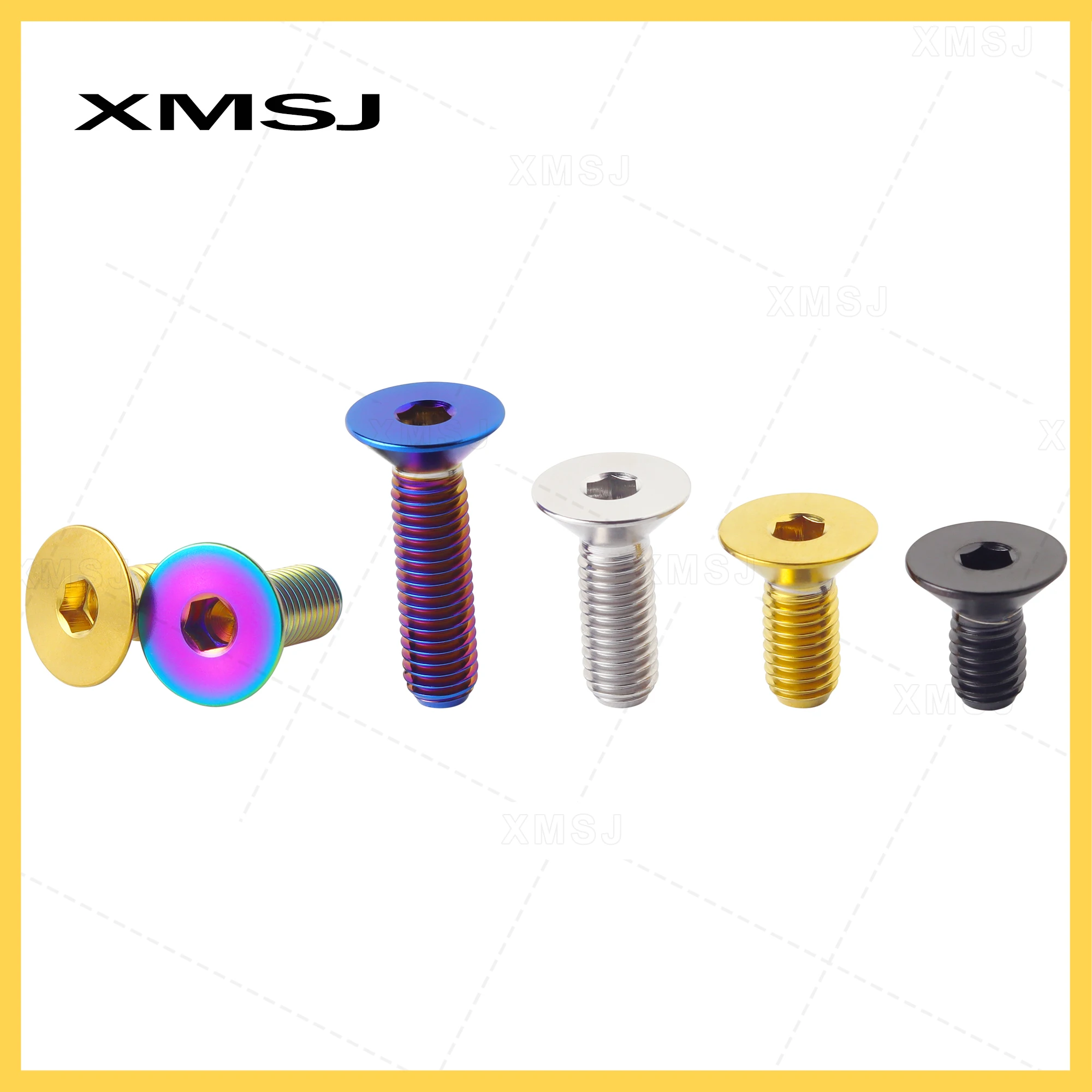 XMSJ M5x10 12 15 20 25 30mm Śruba z łbem stożkowym Śruba imbusowa z łbem płaskim Śruby tytanowe Śruba z łbem sześciokątnym Śruba kierownicy