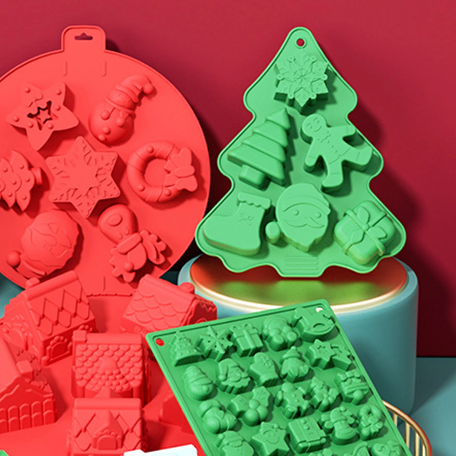 

1Pc Christmas tree Silicone Fondant Molds Resin Mold Baking Accessories Christmas Wedding Cake Decorating Tools