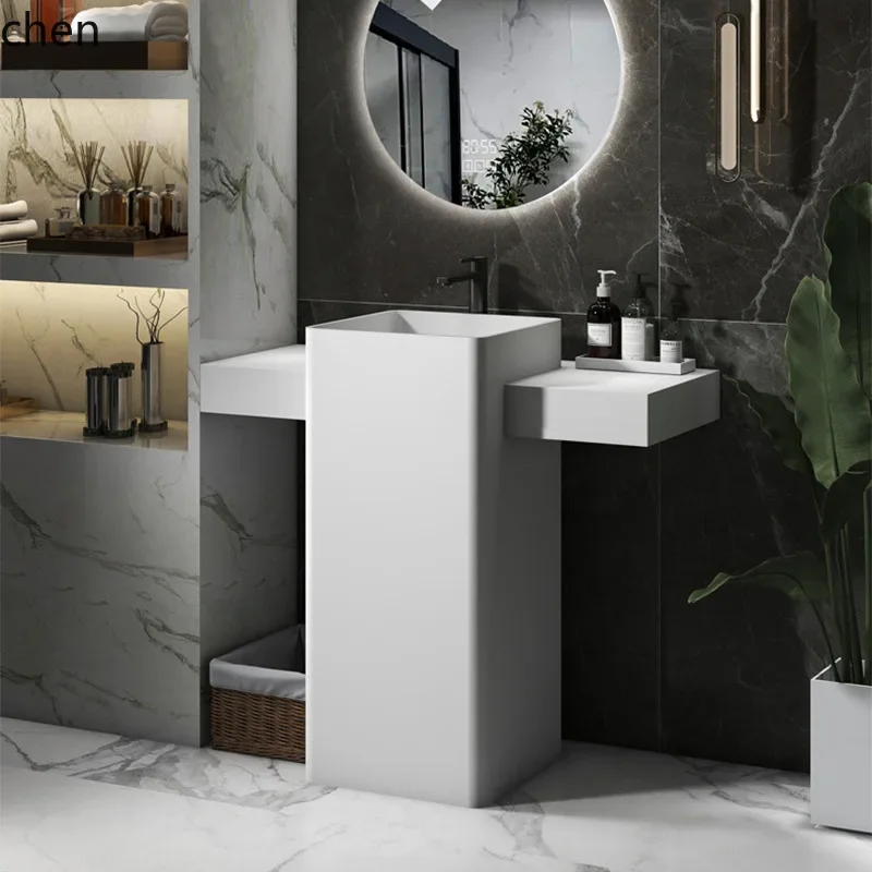 

PYH Bathroom Countertop Integrated Floor-Standing Wash Basin Pedestal Basin Bathroom Wash Basin