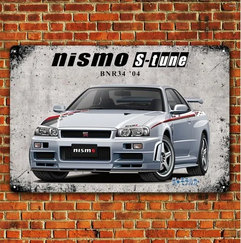 Gtr Nismo S-tune Auto-Metallposter – 20 x 30 cm (8 x 12 Zoll) Garagen-Blechschild aus Aluminium