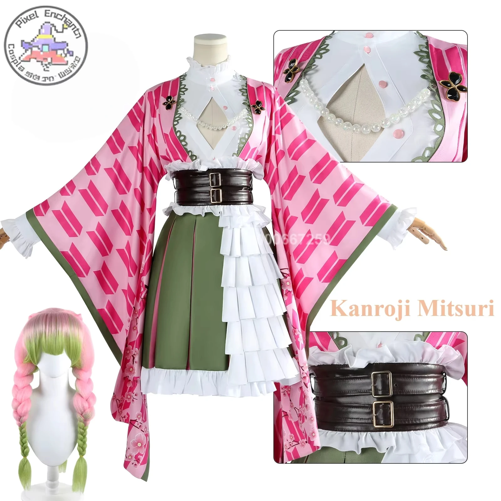 Populaire Kanroji Mitsuri Cosplay Anime Kostuum Vrouwen Vijfde Verjaardag Festival Lolita Rok Kerst Comic Con Halloween Outfits