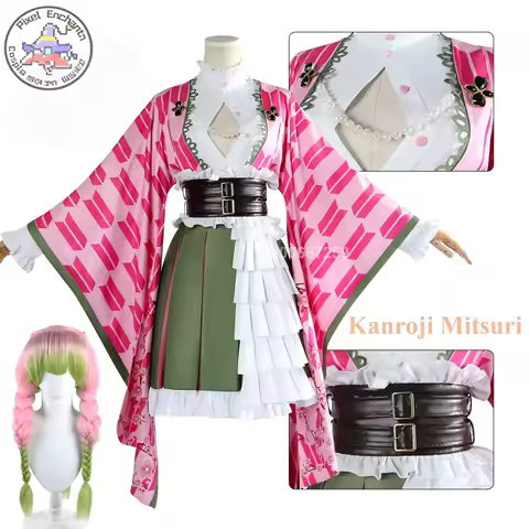 Popular Kanroji Mitsuri Cosplay Anime Costume Women Fifth Anniversary Festival Lolita Skirt Christmas Comic Con Hallowee Outfits