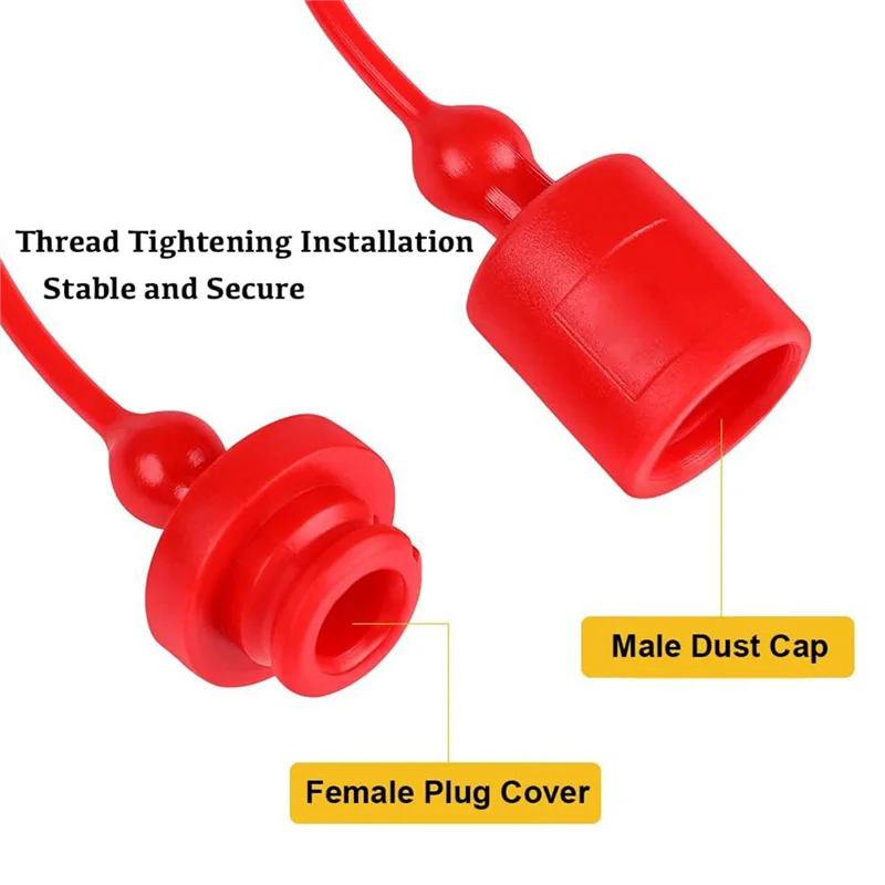 ISO-B 1/2 Hydraulic Quick Coupler Male Dust Cap and Female Plug Cover, Fits Hydraulic Quick Disconnects Coupler