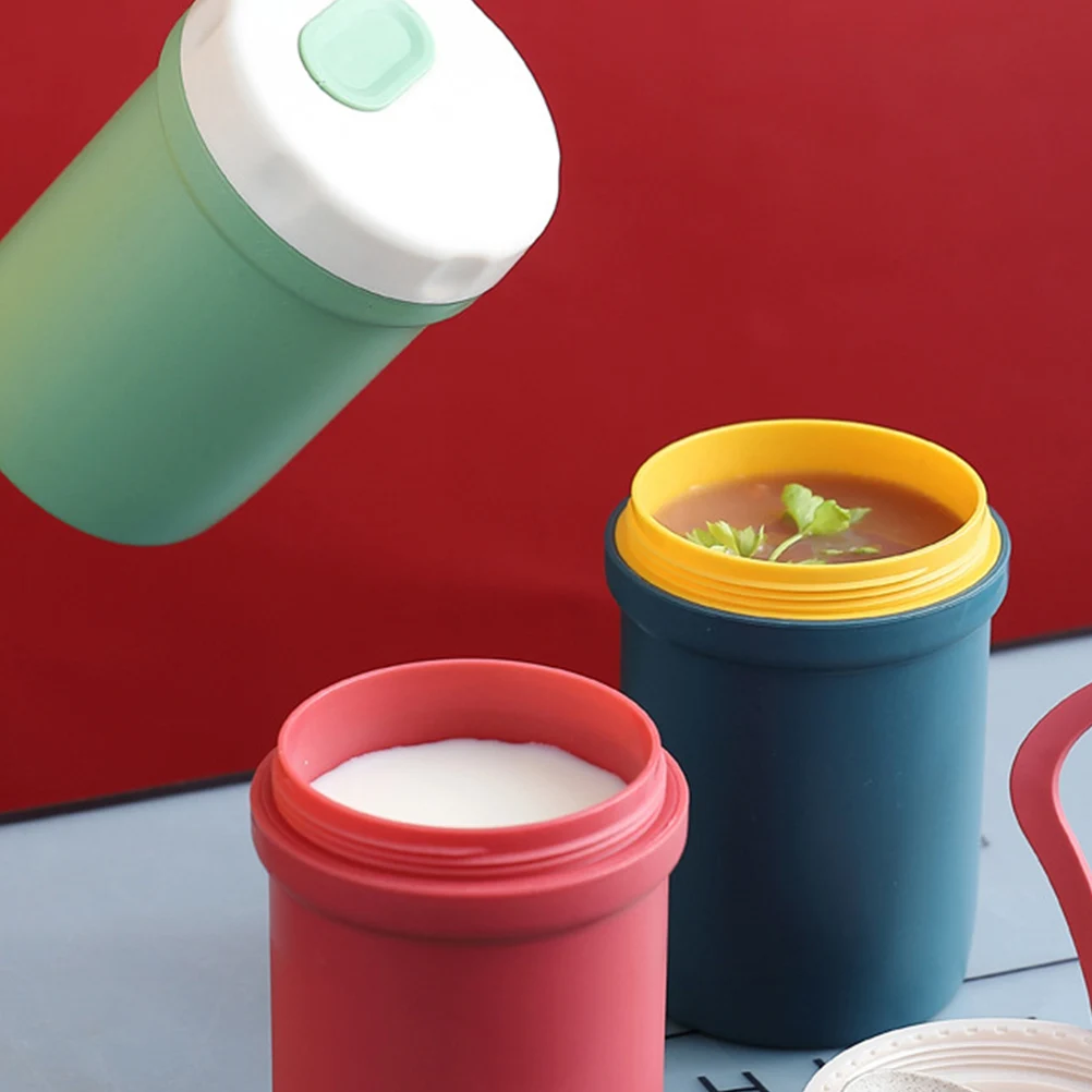 

Plastic Microwave Soup Container Breakfast Box Red Portable Sealed Soup Cup Leak Proof for Office Home School Picnic