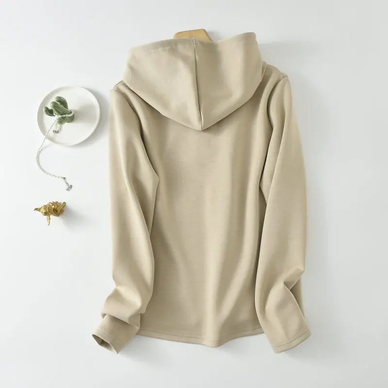 Loose Hoodies buttons Pullovers Plus size Casual hooded Sweatshirts Women Spring Autumn clothing Streetwear Coat