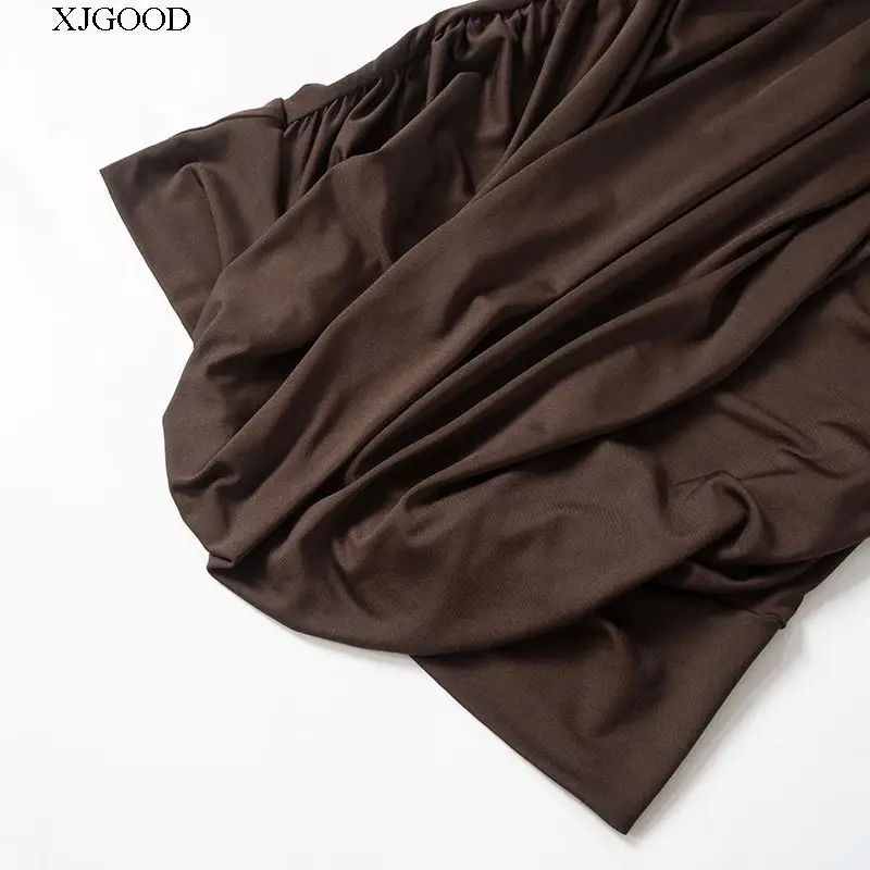 Abiti aderenti Donna rosa caldo Una spalla Orlo asimmetrico Drappeggiato sul lato increspato Elegante ricevimento di cocktail Cena per ospiti di nozze