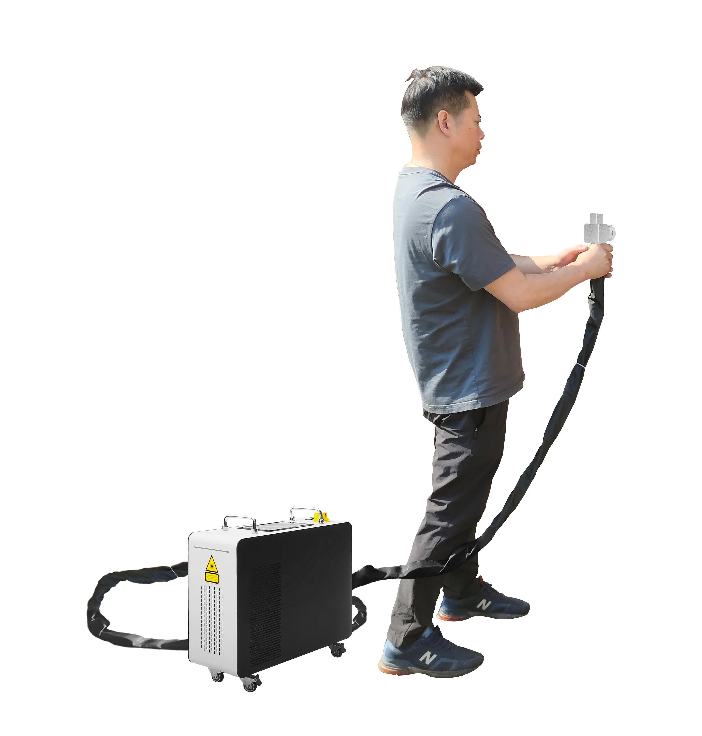 200W Small Handheld Pulsed  Clean Machine Portable Wood Paint Metal Rust Removal Cleaner With Cutting Marking 3 in 1 System