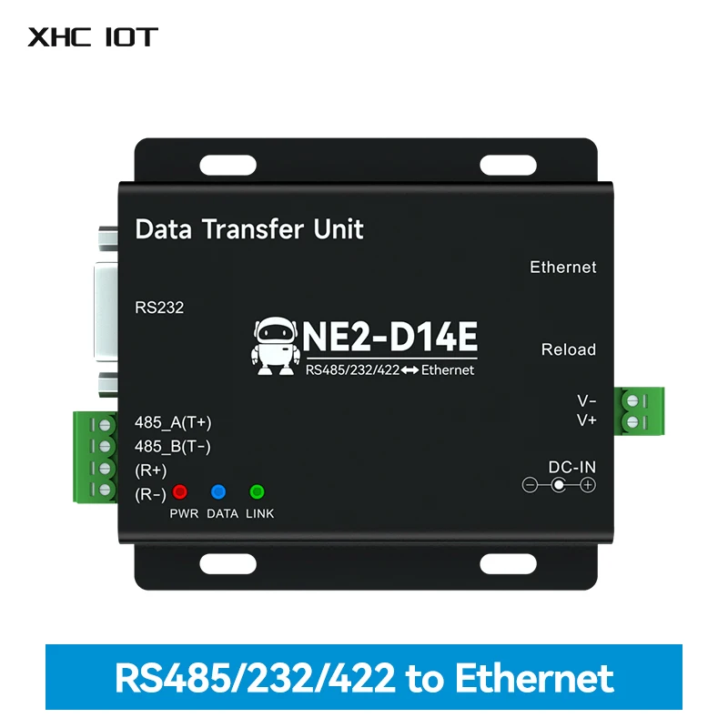 

RS485/RS232/RS422 to Ethernet Serial Server POE Power Supply Modbus Gateway DC8-28V Modbus TCP to RTU MQTT XHCIOT NE2-D14E