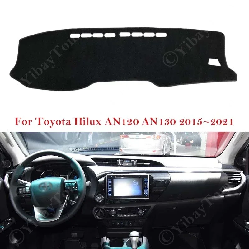 Armaturenbrett Abdeckung Dash Board Matte Teppich Pad Sonnenschirm Kissen Nicht-slip Für Toyota Hilux AN120 AN130 2015 ~ 2021 zubehör