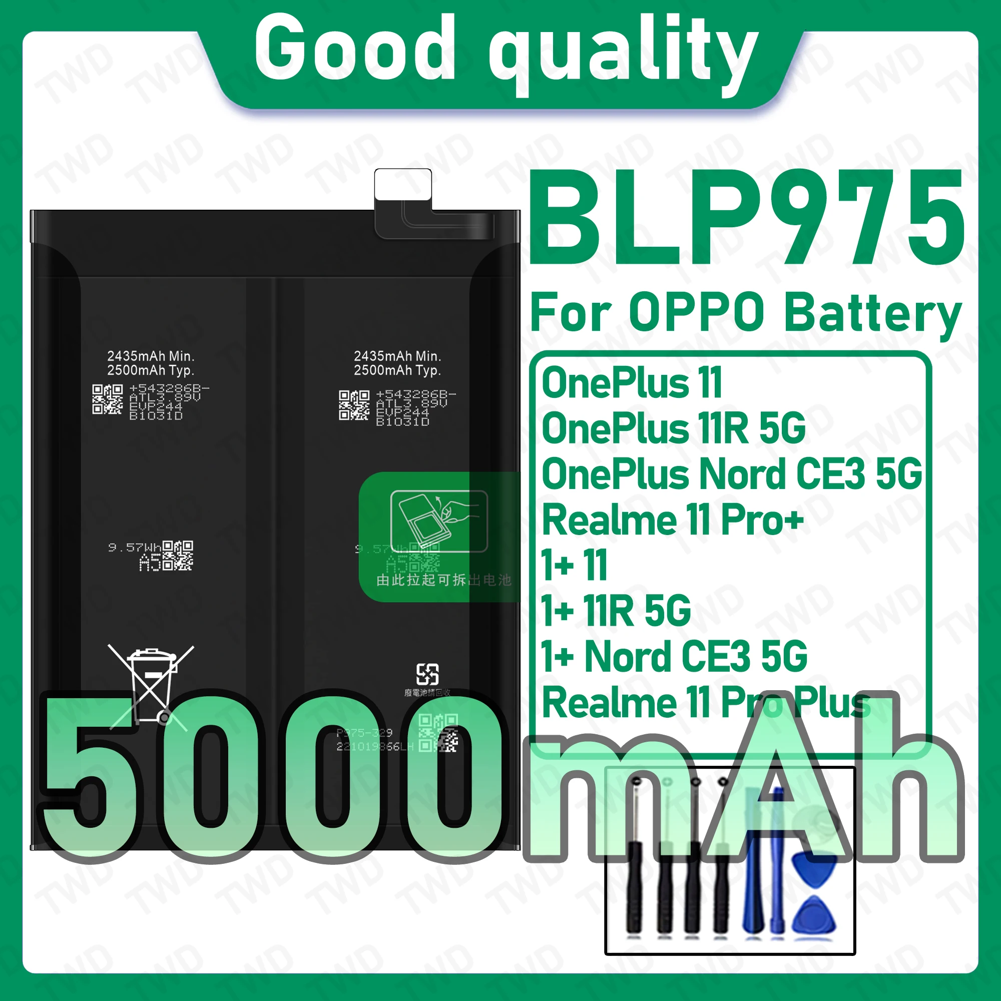 BLP975 Brand New High Capacity Rechargeable Li-ion Replacement Battery For OPPO OnePlus 11 11R 5G Nord CE3 5G Bateria+Free Tool