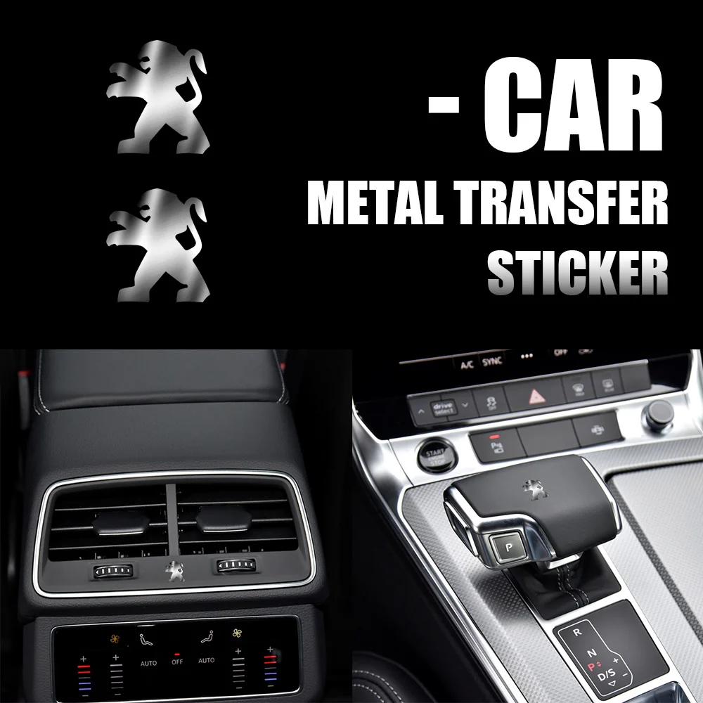 10/20PCS Car Interior 3D Nickel Stickers Center Cover For Peugeot 308 406 508 3008 5008 1008 607 4008 408 2008 208 206 106 1008