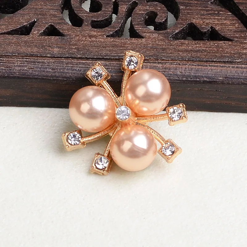 10PCS The new version of alloy DIY jewellery accessories three pearls flower heart bridal fan wrist ornaments corsage wholesale