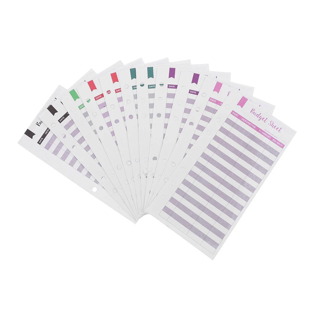 60 Portable Budget Sheets Cash Binder Refills Daily Expense Record Cards A6 Financial Planner Expense Tracker Budget Recording