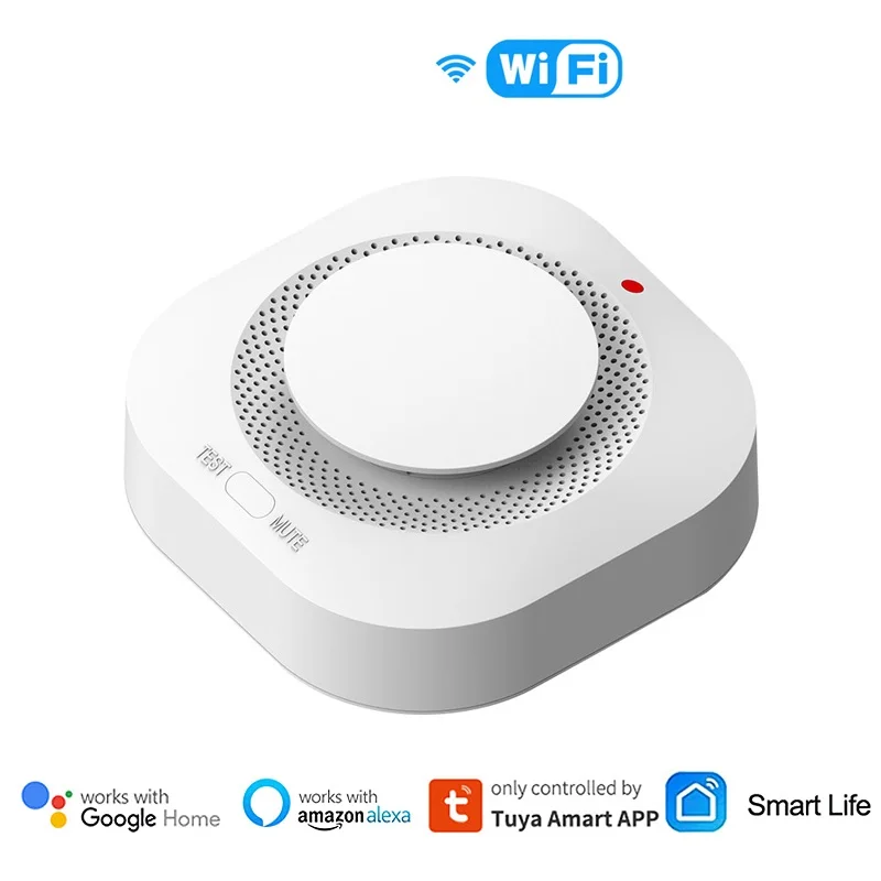 

Smoke Detector Sensor Smart Home Alarm Fire Wifi Smart Smoke Detector Fire Protection For Alexa Google Assistant