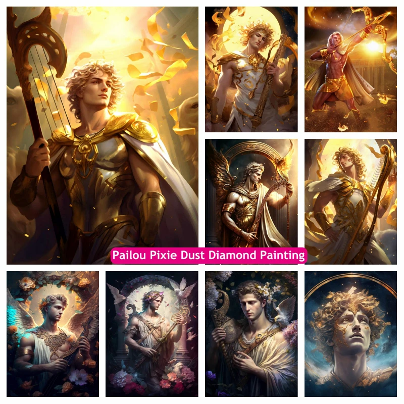 

Apollo Greek God Of Light Sun Music Art 5d AB Drills Diamond Painting Kits Phoebus Ancient Greek Mythology Cross Stitch Decor