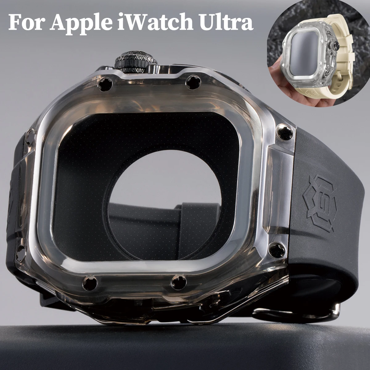 Водонепроницаемый чехол для часов уровня для Apple iWatch Ultra 2 Ultra 1 49 мм, силиконовый браслет, пылезащитный чехол с защитой от падения на 360 градусов