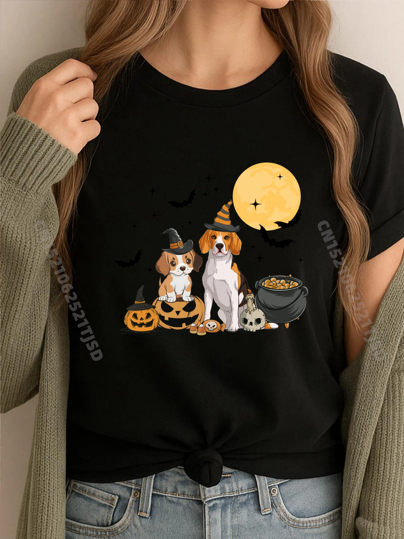 

Beagles Dog And Moon Pumpkin Halloween Funny T Shirts Woman Graphic T Shirts Mens Tshirts Vaporwave