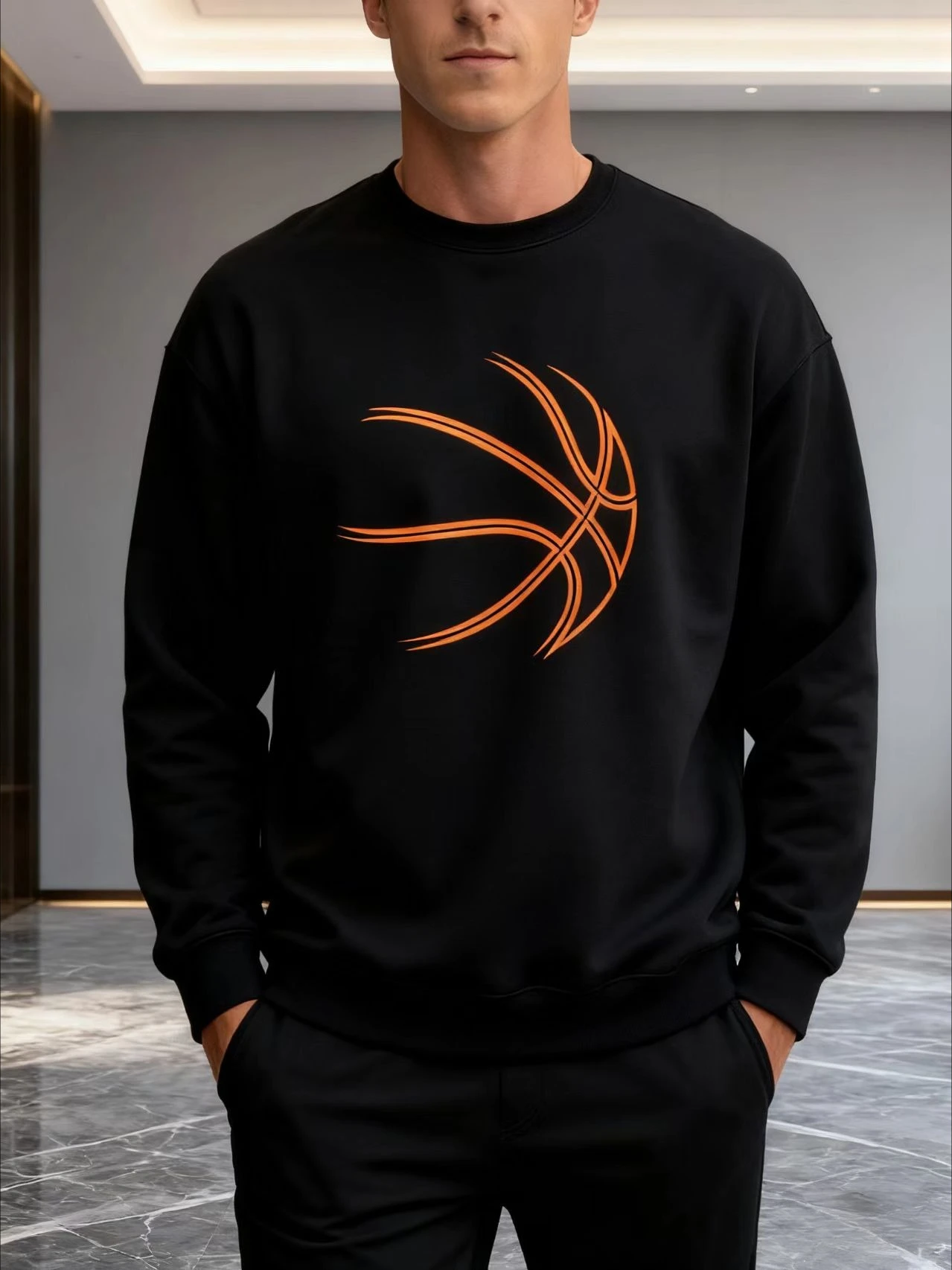 

Mens Sweatshirts Printing Casual O-Neck Tops Outdoors Basketball Sports Jogging Mens Clothing Autumn Winter Pullover Sportswear