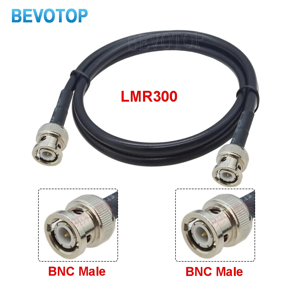 LMR300 Cable BNC Male to BNC Male Plug Low Loss 50Ohm RF Coaxial Pigtail Jumper Extension Cord 50CM 1m 2m 3m 5m 10m 15m 20m 30m