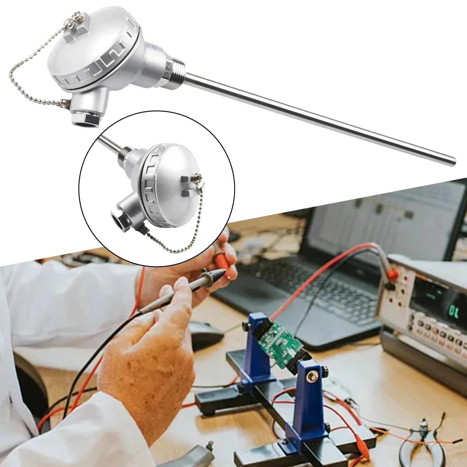 Imagem -02 - Sonda Sensor de Temperatura Rtd Pt100 Cabeça Terminal de Termopar de Rosca Npt de 50 mm 100 mm 150 mm 200 mm 250 mm 300 mm 400 mm