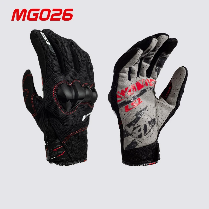 

2023 100% Original LS2 MG026 Chaki Summer Breathabe Motorcycle Gloves Black Men Women Motorbike Screen Touchable Riding Gloves