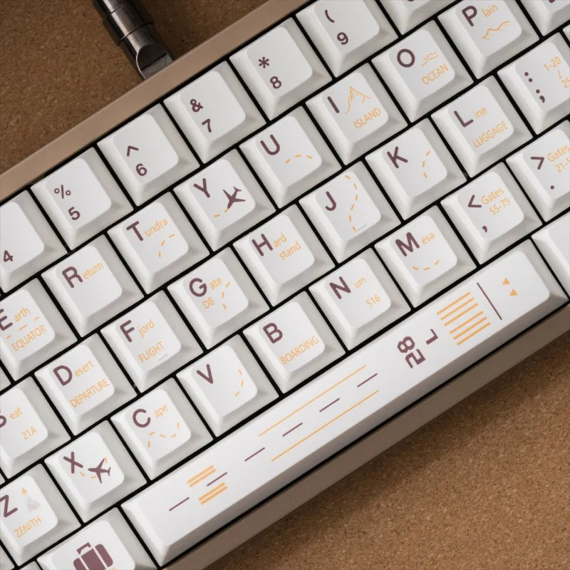 Imagem -03 - Plano de Voo-pbt Sublimação Keycaps Retro Quente Branco Personalizado mx Cross Switch Teclado Mecânico Presentes