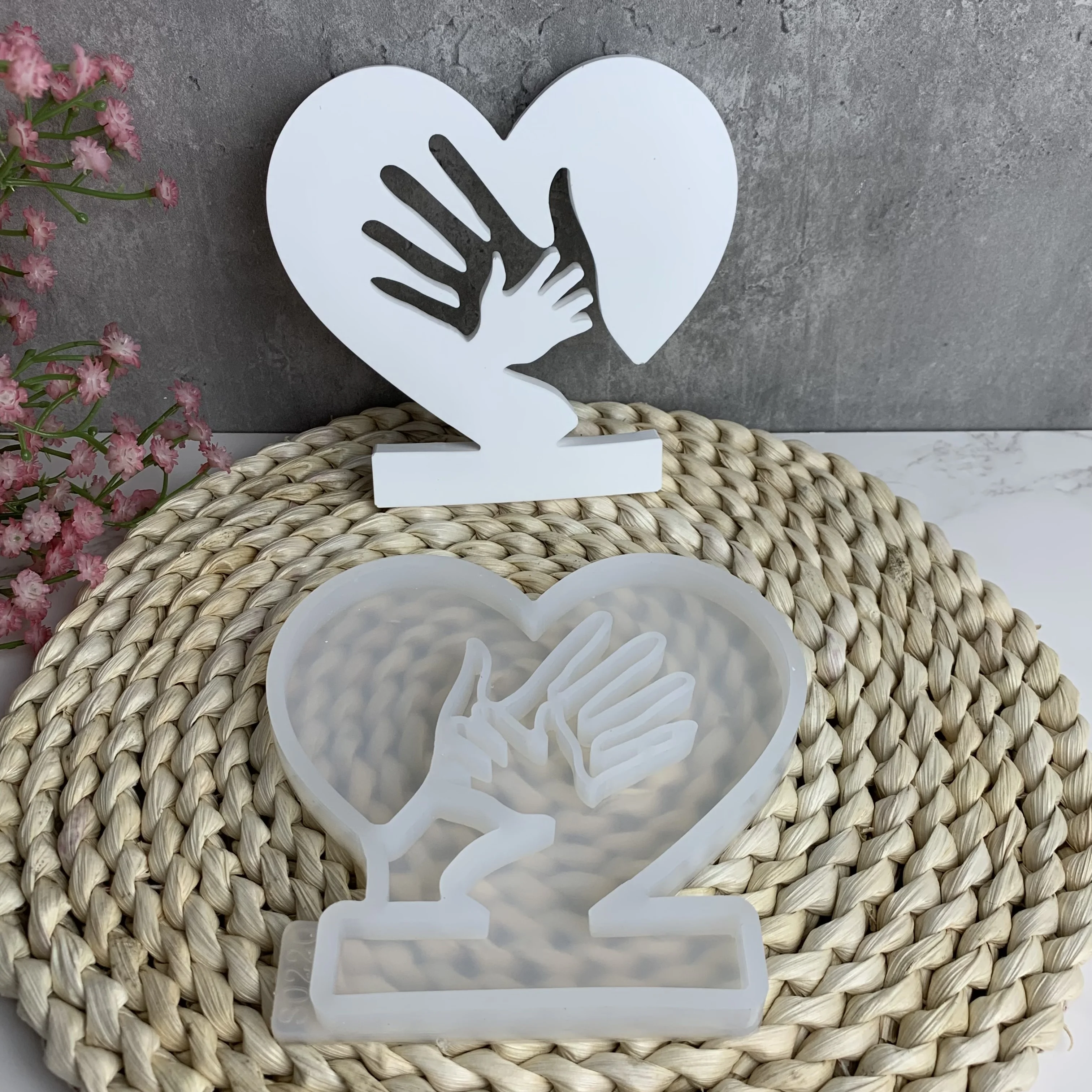 Love Palm Hand Candle Holder Silicone Mold DIY Cement Gypsum Clay Pouring Resin Mold Home Decoration Ornaments
