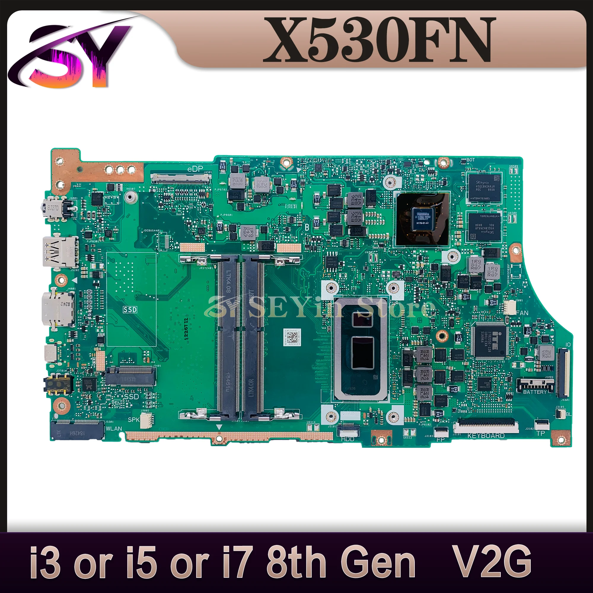 Notebook X530FN Laptop Motherboard For ASUS X530FA X530F S530F S5300F Mainboard With CPU I3 I5 I7 MX150/UMA MAIN BOARD