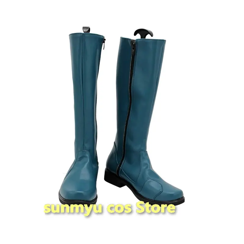 Kamen Rider Kyu 1 go Botas de cosplay Botas azuis escuras OS primeiros sapatos Tamanho personalizado