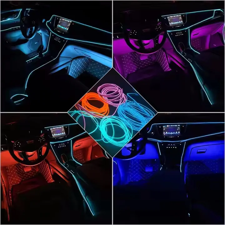 1/3/5m El Light Car Interior Atmosfera Lampada El Linea di luce fredda con USB Decorativo Cruscotto Console Auto Led Luce ambientale
