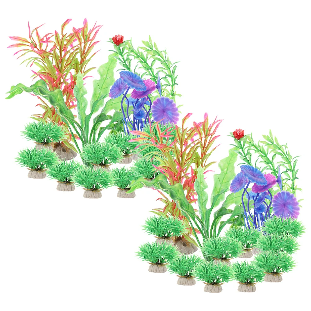 

28Pcs Faux Aquatic Plants Artificial Water Plants Fish Tank Decor Aquarium Landscape Props and Accessories Aquarium Decoration
