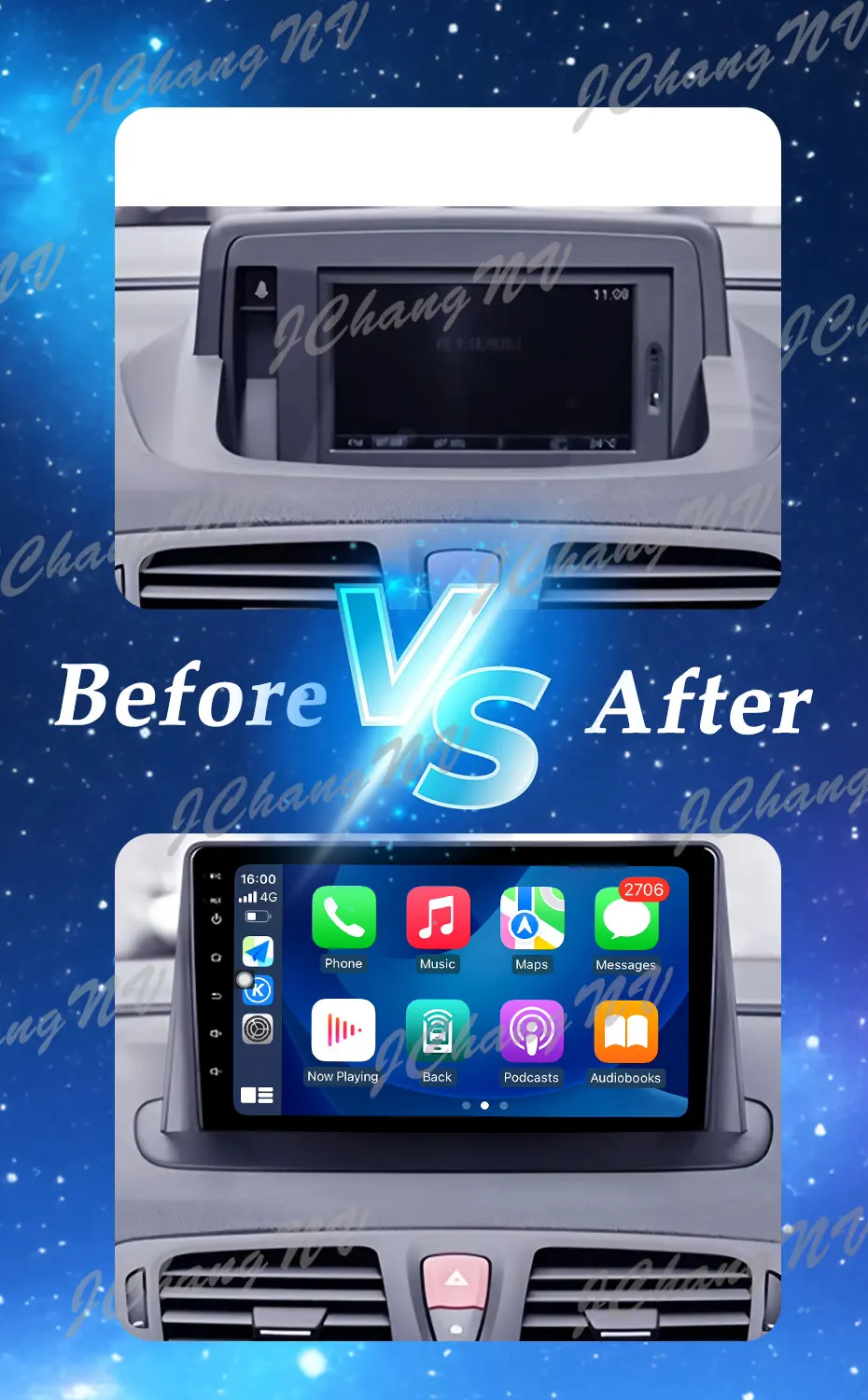 Autoradio Video Audio Android 15 für Renault Megane 3 Fluence Samsung SM3 2008–2014 CarPlay GPS Navi Split Screen WIFI DSP BT – Detail 1