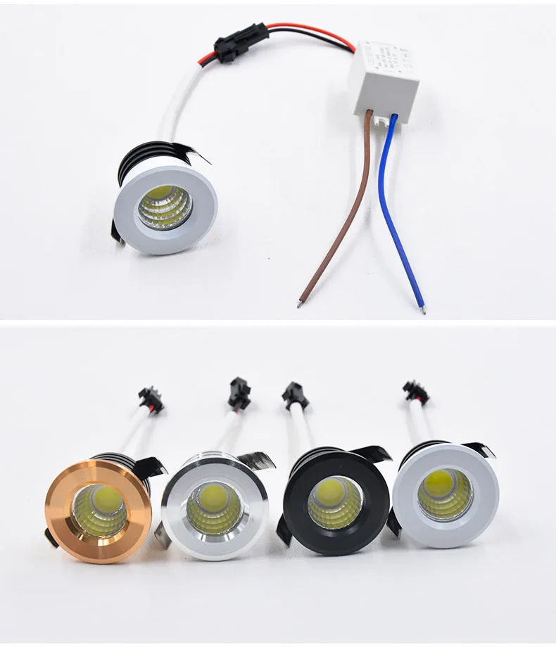 Imagem -06 - Mini Led Spot Downlights Regulável 12v 220v 3w Cob Recorte 30 mm Led Spotlight Teto Gabinete Vitrine Lâmpada Casa Loft Decoração