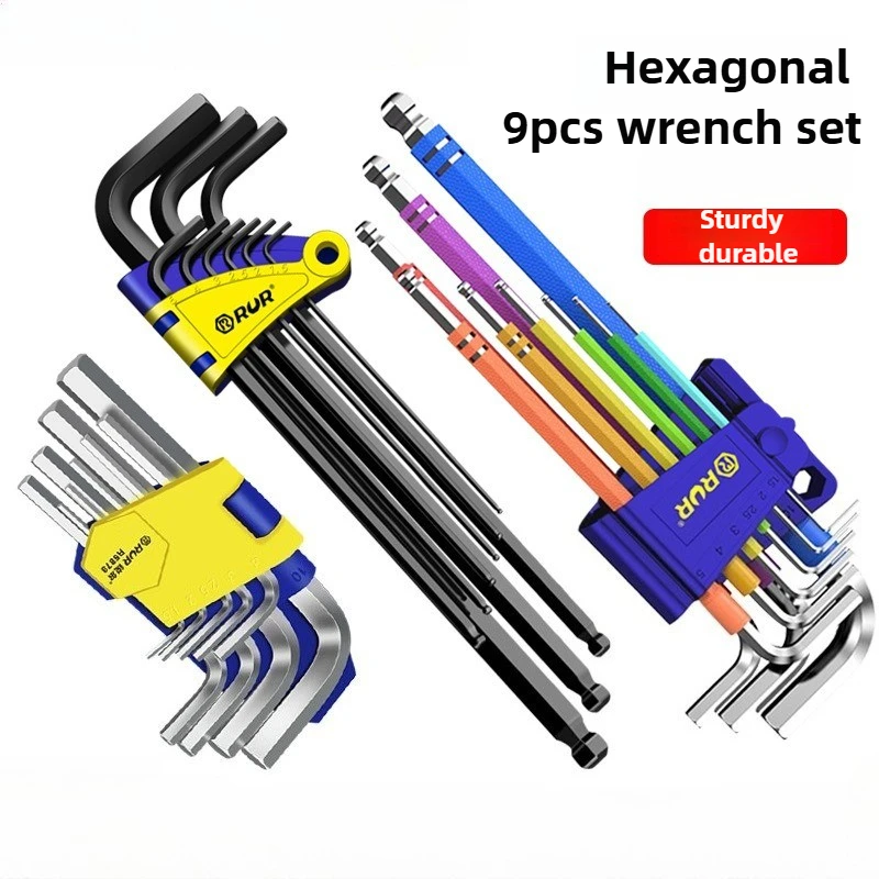 

9 шт. набор шестигранных ключей, высокопрочный гаечный ключ, отвертка, набор гаечных ключей, ключ для регулировки зазора петли, L-образный набор гаечных ключей, ручные инструменты
