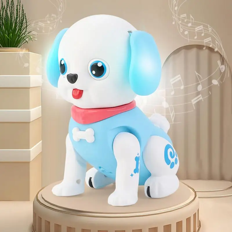 Juguete de perro Robot alimentado por batería con sonido, juguete interactivo para cachorros, paseos, Barks, signos, Idea de regalo para niños, 3,