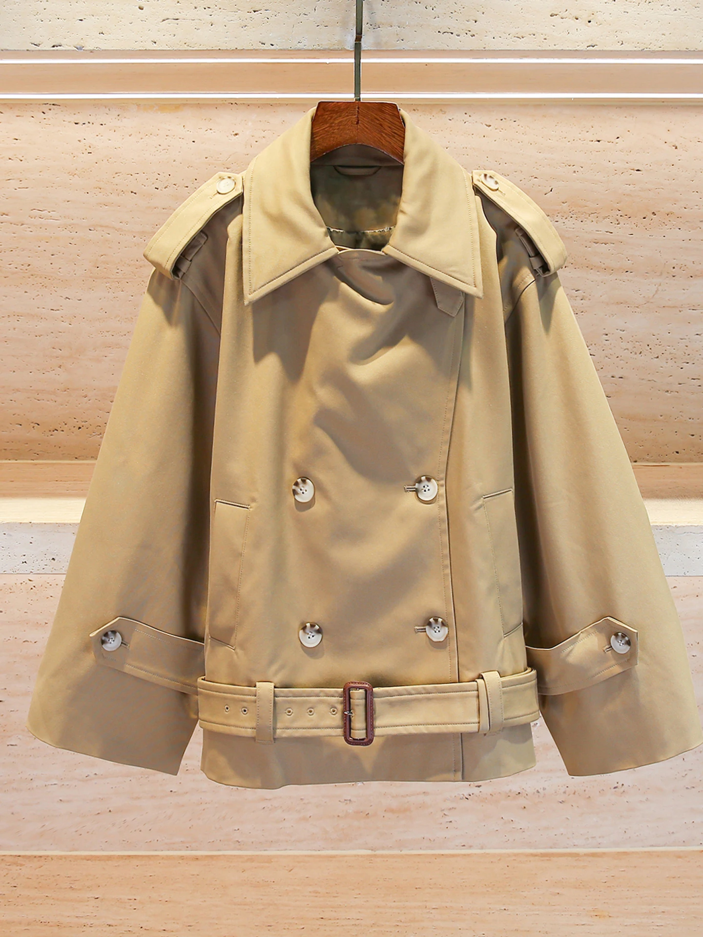 ملابس عمل نسائية راقية ذات صدر مزدوج Sle Jaet لخريف 2025 ملابس خارجية ريترو Utili Faion SP Home South Oil #1