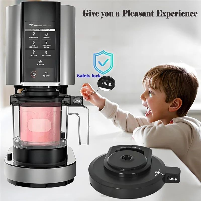 ABVI-Ice Cream Maker Buitenste Kom Deksel Vervanging Voor Ninja NC299AMZ/NC301 NC300/CN305A Serie Herbruikbare Deksel Met Reinigingsborstel