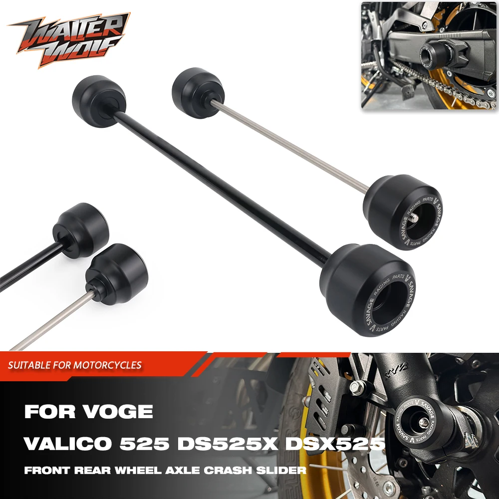 

500DS Front Rear Axle Wheel Fork Crash Slider Protector For Voge Valico 525 DSX DSX525 525DSX Loncin 500 DS Swingarm Stand Guard