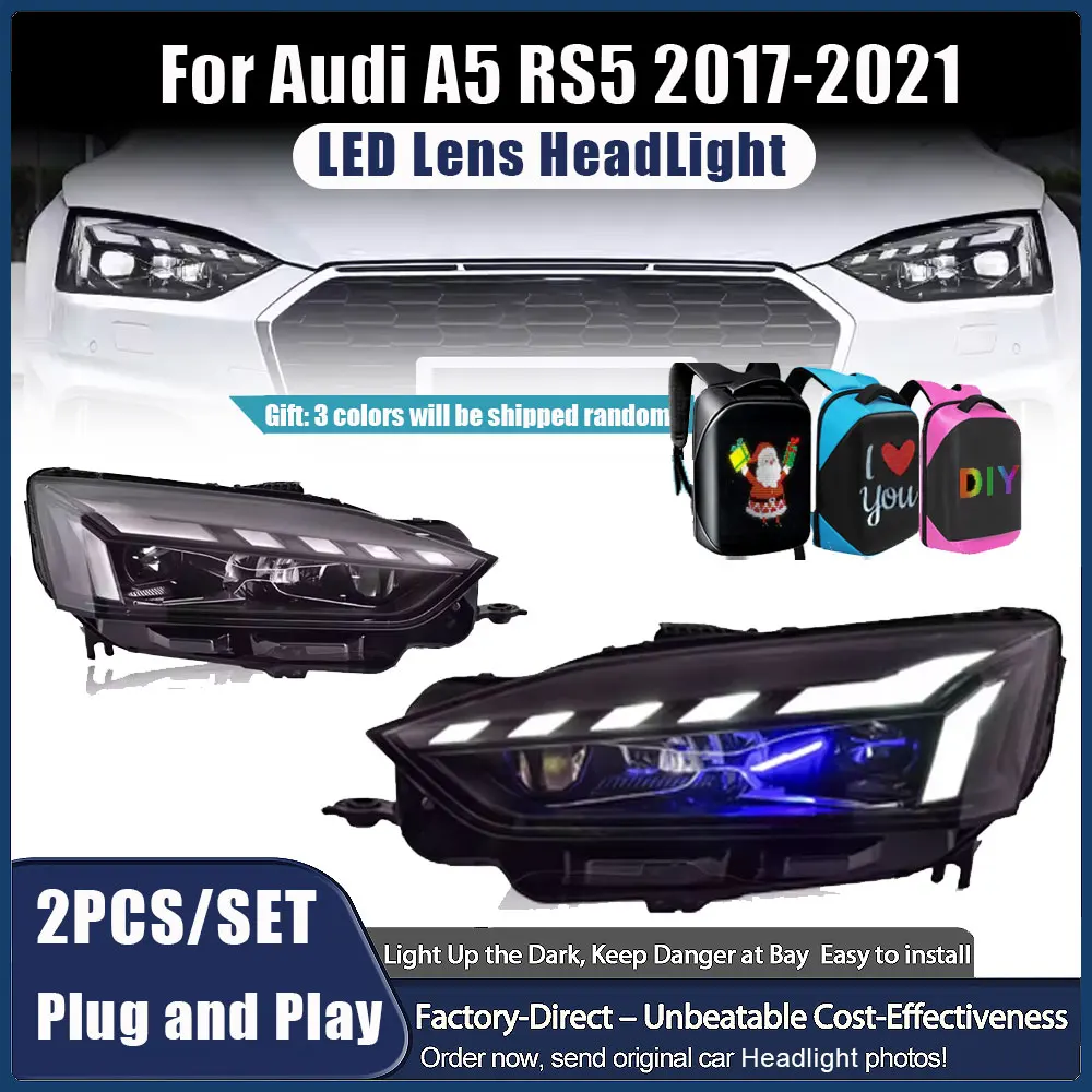 

Car Light for Audi A5 RS5 F53 F57 F5E 2017-2020 Headlight LED Projetor Head Lamp Assmebly Daytime Running Automotive Accessories