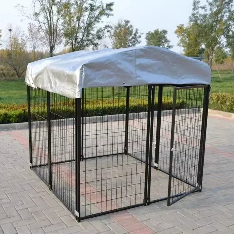 Reliable Quality Black Iron Dog Cage for Outdoor Dog Sports Convenient Installation Solid Pattern Sustainable Feature