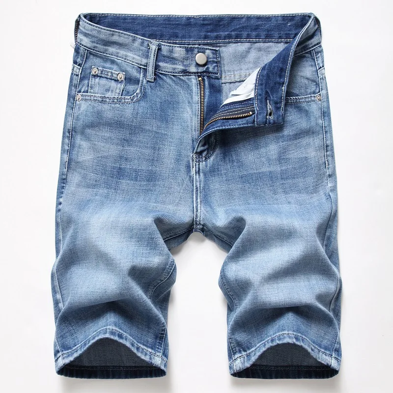 2024 New Men's Stretchy Short Jeans Fashion Casual Slim Fit High Quality Elastic Denim Shorts Male Brand Summer Clothes