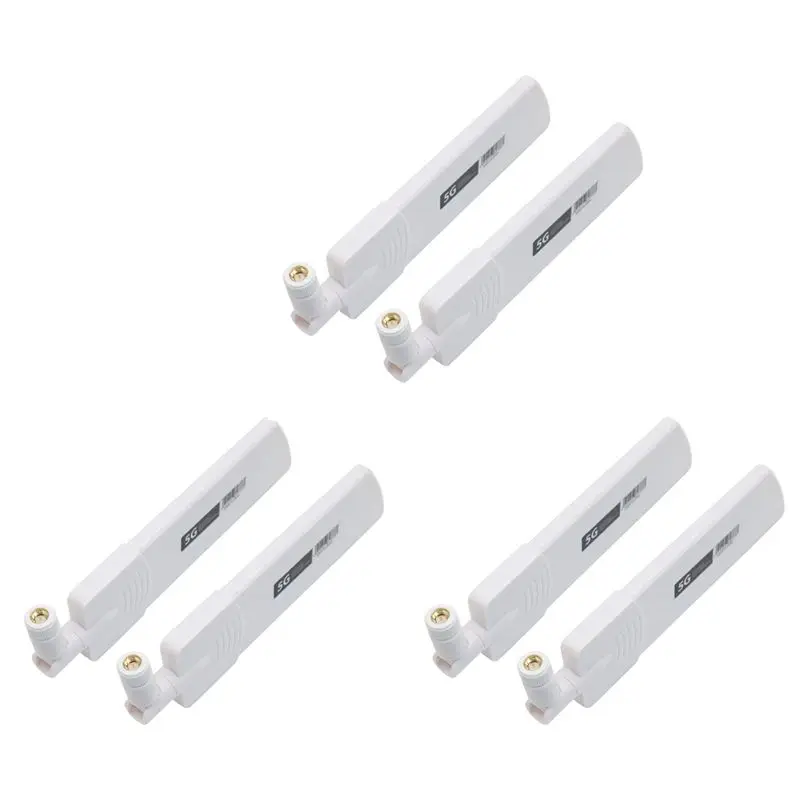 

FIZP 6PCS 5G/3G/4G/GSM Full Band Glue Stick Omni Wireless Smart Meter Router Module Gain 40Dbi Antenna, White SMA Male
