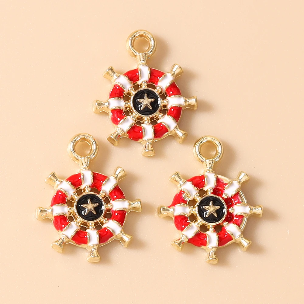 Leslie 20 Stück Charms, 12 x 15 mm, niedliche bunte Segelboot-Ruder-Anhänger für DIY-Ohrringe, Armbänder, handgefertigte Schmuckherstellung, Kunsthandwerk – Detail 8