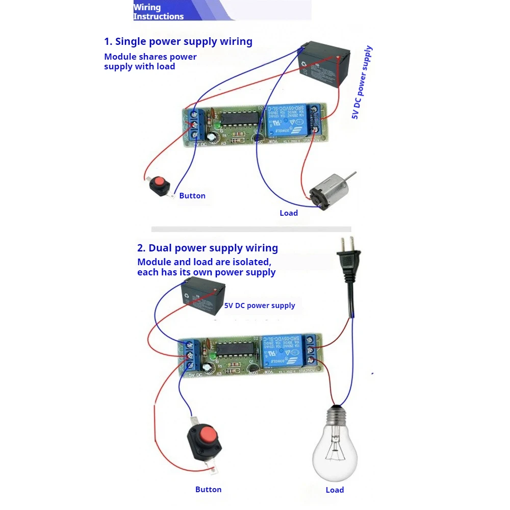 

DC5V Самоблокирующийся бистабильный релейный переключатель с одной кнопкой, 1-канальный релейный модуль, реле высокого уровня для управления промышленным оборудованием