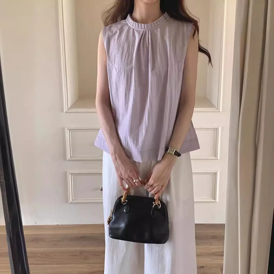 سترة صيفية كاجوال Bal Strapl Svel irt للنساء متعددة الاستخدامات ومريحة من القطن بتصميم دائري Ne