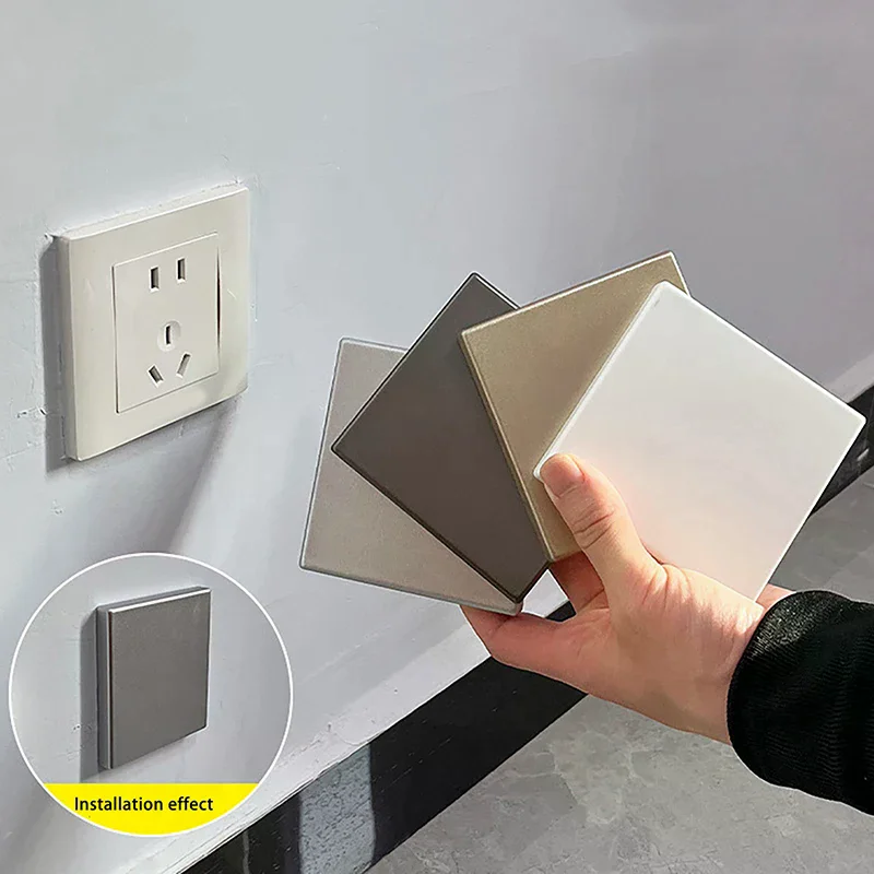 1PCS Self-adhesive Switch Socket Decorative Panel Plate Wall Hole Cover ABS Universal Blank Panel Cover Home Hardware